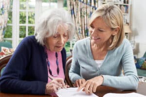 Senior asking questions about dementia care Concord CA